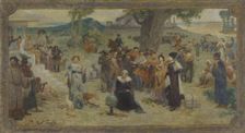 Sketch for the town hall of Bois-Colombes: the five continents, 1919. Creator: Fernand Cormon
