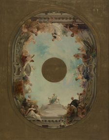 Sketch for the town hall of Courbevoie: the City of Courbevoie presides over the wedding party, 1884 Creators: Ernest Jean Delahaye, Louis Picard