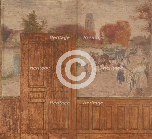 Sketch for the town hall of Créteil, 1898. Creator: Eugene Martial Simas.