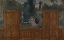 Sketch for the town hall of Créteil: Landscape, banks of the Marne...1898. Creator: Eugene Martial Simas