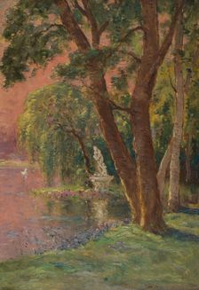 Sketch for the town hall of Joinville-le-Pont: Lac d'Amour- sunrise - statue of Venus and..., c1918. Creator: Marie Joseph Leon Iwill