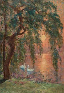 Sketch for the town hall of Joinville-le-Pont: Lac d'Amour - the weeping willow, c1918. Creator: Marie Joseph Leon Iwill
