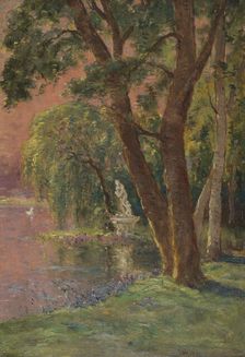 Sketch for the town hall of Joinville-le-Pont: Lac d'Amour- sunrise - statue of Venus and..., c1918. Creator: Marie Joseph Leon Iwill