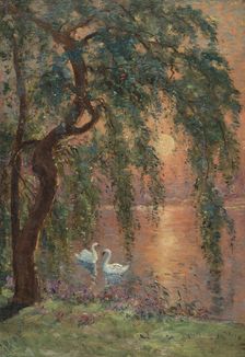 Sketch for the town hall of Joinville-le-Pont: Lac d'Amour - the weeping willow, c1918. Creator: Marie Joseph Leon Iwill