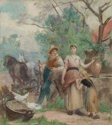 Sketch for the town hall of Les Lilas: Youth, 1889. Creator: Edouard Vimont