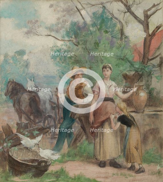 Sketch for the town hall of Les Lilas: Youth, 1889. Creator: Edouard Vimont.