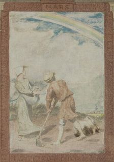 Sketch for the town hall of the 4th arrondissement, the month of March, 1884. Creator: Paul Milliet