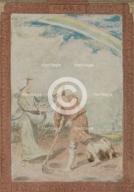 Sketch for the town hall of the 4th arrondissement, the month of March, 1884.  Creator: Paul Milliet.