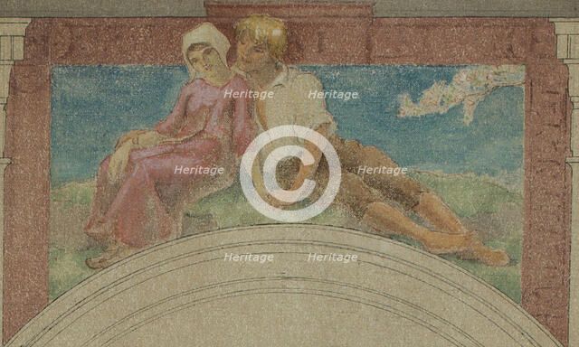 Sketch for the town hall of the 4th arrondissement, the month of May, 1884.  Creator: Paul Milliet.