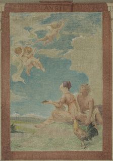 Sketch for the town hall of the 4th arrondissement, the month of April, 1884. Creator: Paul Milliet