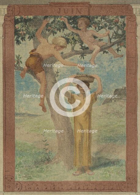 Sketch for the town hall of the 4th arrondissement, the month of June, 1884.  Creator: Paul Milliet.