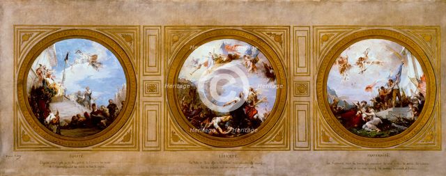 Sketch for the town hall of the 6th arrondissement: Equality. Freedom. Fraternity.
, c1887. Creator: Henri Leopold Levy.