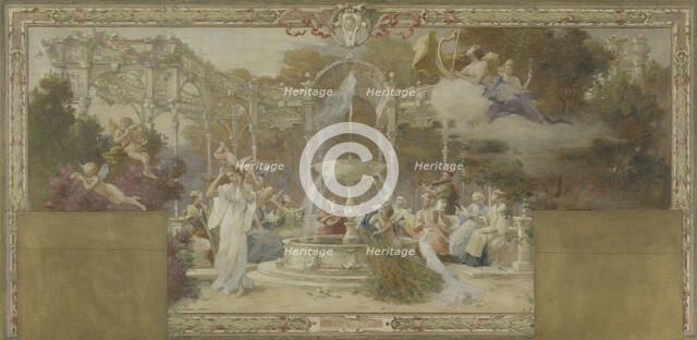 Sketch for the town hall of the 10th arrondissement of Paris: Hearing, between 1905 and 1908. Creator: Adrien Moreau-Neret.