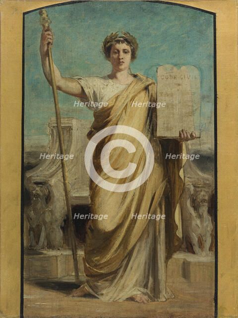 Sketch for the town hall of the 3rd arrondissement - The law, c1875. Creator: Achille Louis Joseph Sirouy.