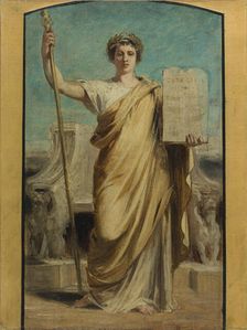 Sketch for the town hall of the 3rd arrondissement - The law, c1875. Creator: Achille Louis Joseph Sirouy