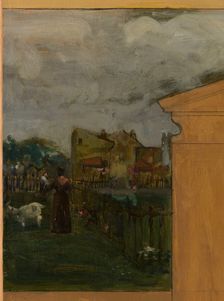 Sketch for the town hall of Vanves. View of Vanves with Fort de Vanves, 1902. Creator: Paul Leon Felix Schmitt
