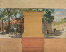 Sketch for the town hall of Vanves: View of Vanves with guinguette, 1902. Creator: Paul Leon Felix Schmitt