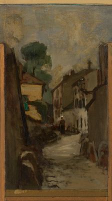 Sketch for the town hall of Vanves. Views of Vanves with the Church of Vanves, 1902. Creator: Paul Leon Felix Schmitt