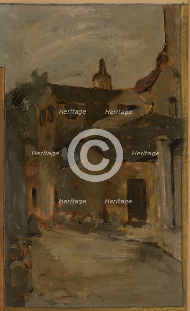 Sketch for the town hall of Vanves. Views of Vanves with the Church of Vanves, 1902. Creator: Paul Leon Felix Schmitt.