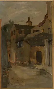Sketch for the town hall of Vanves. Views of Vanves with the Church of Vanves, 1902. Creator: Paul Leon Felix Schmitt
