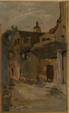 Sketch for the town hall of Vanves. Views of Vanves with the Church of Vanves, 1902. Creator: Paul Leon Felix Schmitt