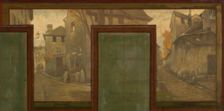 Sketch for the town hall of Vanves: Views of Vanves. Tram. Place de Vanves. Castle path..., 1902. Creator: Jean Joseph Enders