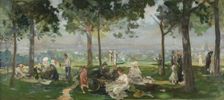 Sketch for the town hall of Vanves (Hauts-de-Seine): View of Paris from Vanves, 1902. Creator: Paul Leon Felix Schmitt