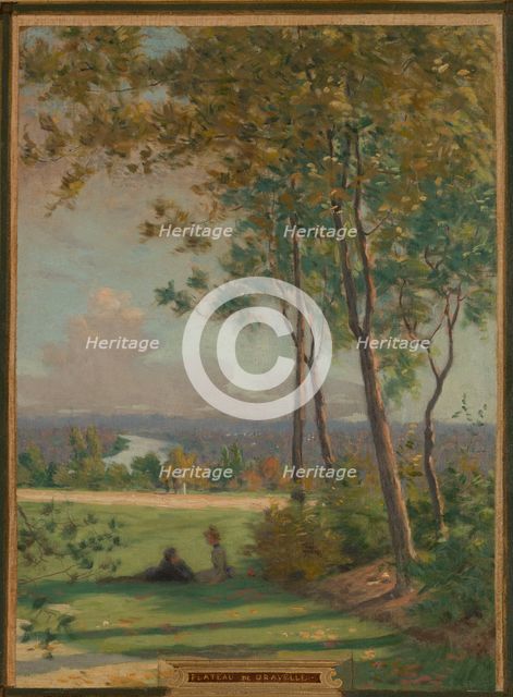 Sketch for the town hall of Vincennes: the chapel, keep, obelisk, the manoeuvring area..., 1898. Creator: Maurice Chabas.