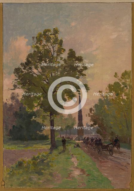 Sketch for the town hall of Vincennes: View of the Bois de Vincennes, 1898. Creator: Paul Leon Felix Schmitt.