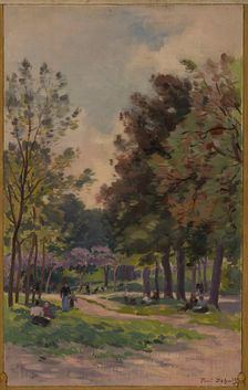 Sketch for the town hall of Vincennes: View of the Bois de Vincennes, 1898. Creator: Paul Leon Felix Schmitt