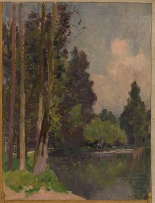 Sketch for the town hall of Vincennes: View of the Bois de Vincennes, 1898. Creator: Paul Leon Felix Schmitt