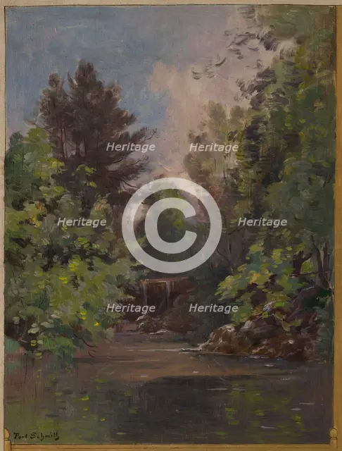 Sketch for the town hall of Vincennes: View of the Bois de Vincennes, 1898. Creator: Paul Leon Felix Schmitt.