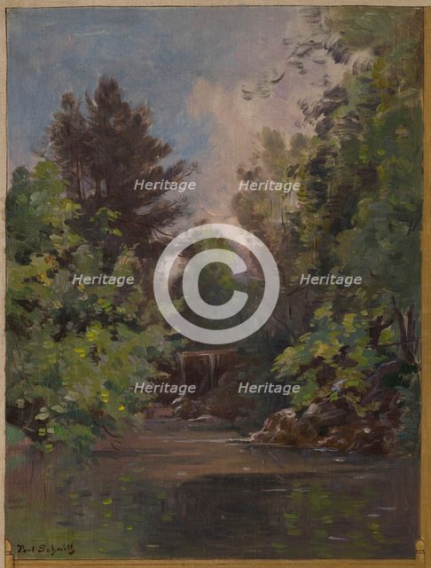 Sketch for the town hall of Vincennes: View of the Bois de Vincennes, 1898. Creator: Paul Leon Felix Schmitt.