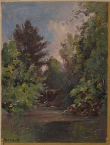 Sketch for the town hall of Vincennes: View of the Bois de Vincennes, 1898. Creator: Paul Leon Felix Schmitt