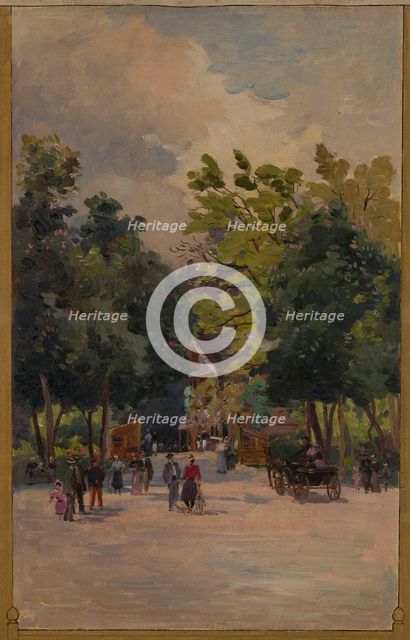 Sketch for the town hall of Vincennes: View of the Bois de Vincennes, 1898. Creator: Paul Leon Felix Schmitt.