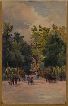 Sketch for the town hall of Vincennes: View of the Bois de Vincennes, 1898. Creator: Paul Leon Felix Schmitt