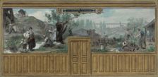 Sketch for the town hall at Arcueil-Cachan : Workers of Arcueil, between 1887 and 1888. Creator: Edouard Vimont
