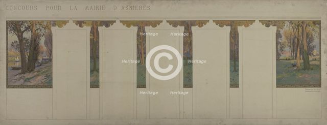 Sketch for the town hall at Asnières : shade under the trees, c.1901. Creator: Paul Leon Felix Schmitt.