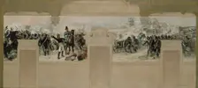 Sketch for the town hall at Pantin : Defence of Pantin in 1814 by General Compans, 1886. Creator: Francois Schommer
