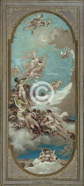 Sketch for the town hall at Saint-Maur-des-Fossés : Honeymoon, 1883.  Creator: Paul Milliet.