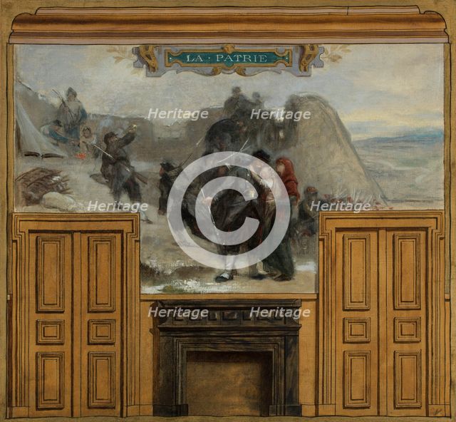 Sketch for the town hall in Arcueil-Cachan: The homeland, between 1887 and 1888. Creator: Edouard Vimont.