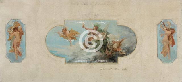 Sketch for the town hall in Asnieres: Allegory of the Arts (ceiling of reception hall), c1900-1903. Creator: Henri Courselles-Dumont.