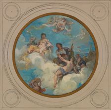 Sketch for the town hall in Pantin: Allegories of the Canal de l'Ourcq, Labour and Navigat..., 1886. Creator: Henri Leopold Levy