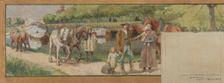 Sketch for the town hall in Saint-Maurice: Landscape. Banks of the Marne..., between 1890 and 1892. Creator: Edmond Debon