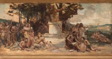 Sketch for the town hall in the 4th arrondissement: Study of science and the Arts, 1884. Creator: Leon Francois Comerre