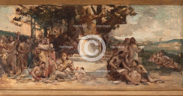 Sketch for the town hall in the 4th arrondissement: Study of science and the Arts, 1884. Creator: Leon Francois Comerre.