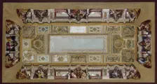 Sketch for the vault of the Palais Rose staircase, 1896, 1896. Creator: Hector d Espouy
