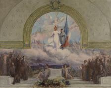 Sketch for (town hall?), rue Paul-Bert...Allegory to the dead of the First World War, c.1921. Creator: Julien Louis Tavernier