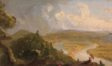 Sketch for View from Mount Holyoke, Northampton, Massachusetts..., (The Oxbow), 1836. Creator: Thomas Cole