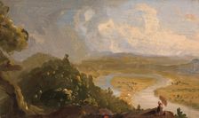Sketch for View from Mount Holyoke, Northampton, Massachusetts..., (The Oxbow), 1836. Creator: Thomas Cole